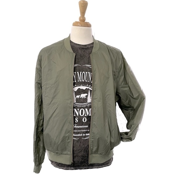 Bella Canvas Other - Lightweight Nylon Bomber Jacket - Green